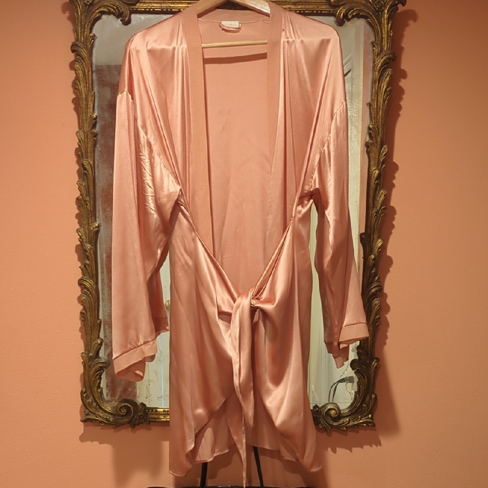 La Perla Pink Blush Front Tie Silk Robe